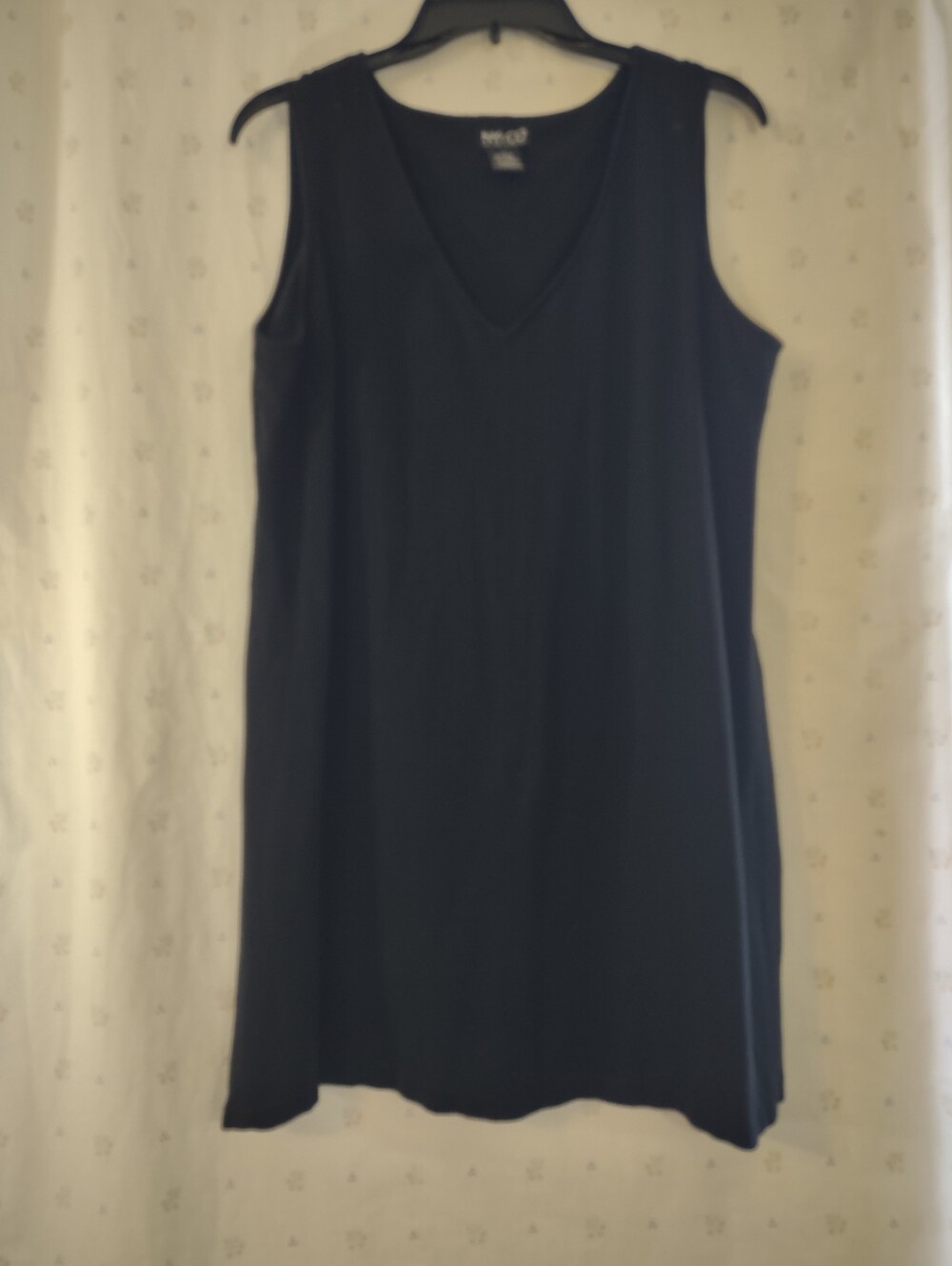 New York & Company Black V-Neck Mini Dress